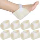 Sosation 4 Pairs Heel Protectors Sheepskin Adjustable Heel Protectors for Pressure Sores Fleece Soft and Comfort Cover for Sitting or in Bed Cushions Pads for Boot Ankle Foot