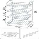 4 Tiers Stackable Can Rack Organizer, Wear-resistant Upgrade Beverage Food Can Dispenser Holder Holds up to 48 Cans for Kitchen Cabinet and Pantry (Silver)