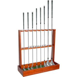 Golf Club Holder Stand,Wooden Golf Club Rack -Indoor Display Rack,Golf Club Organizer for 8 Clubs and 11 Balls Storage,Golf Rack for Storage Sports Outdoors Wall Garage