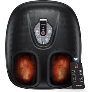 RENPHO Foot Massager Machine with Heat [2025 Upgraded], FSA HSA Eligible, Foot Massager for Plantar Fasciitis, 3 Heat Levels, Birthday Gifts for Women Mom Men Dad, Wireless Control, True Feet Massage