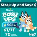 Easy Ups Girls & Boys Potty Training Pants, Size 6T-7T, 70 Count, Bluey Absorbent Training Underwear, Up to 100% Leakproof Day and Night, Hypoallergenic 