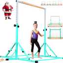 Marfula Gymnastic Bar For Kid and Teenage of 3-25, 5Ft/8 FT Base Length 4Ft Width 5Ft Adjust Height, Gymnastic Kip Bar For Gymnast, Gymnastic Training Equipment For Professional Training Home Club Use, Teal