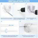 Closet Rods for Hanging Clothes, 17 to 84 Inch Heavy Duty Stepless Adjustable Closet Hanging Rod, 1.3 Inch Diameter Metal Closet Rod for Wardrobes Laundry Bedroom RV, White