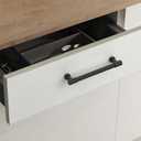 Alzassbg Cabinet Pulls, Matte Black, 5 Inch Hole Centers, Zinc Alloy Square Handles for Kitchen Cabinets and Drawers, 10 Pack, AL0005MB