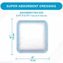 MedVance Super Absorbent Dressing, Non-Adhesive Pads for Wound Care, for Pressure Ulcers & 1st/2nd Degree Burns, Superior Moisture Absorption, Box of 10 dressings (6"x6" Bandage, 5"x5" Pad)