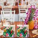 Aliceset 20 Pcs Clear Aloha Bags Hawaiian Luau Party Favors with Handles Summer Tropical Palm Leaves Goodie PVC Plastic Gift Bags for Summer Birthday Party Supplies, 8 x 8 x 3.15 Inch