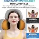 Pillow Traction Massager,3-in-1 Neck Pillow with Heat Therapy, Massage and Stretching (Light Gray)