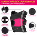 AoFIT Knee Brace for Women& Men (1 Pair), Knee Braces Wrap Adjustable Compression Sleeve Knee Support with Memory Stabilizers,Knee Support for Knee Pain Relief Meniscus Tear HotPink XXL