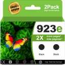 923XL 923e Black Ink Cartridges Compatible for HP 923 Black Ink combo pack work with HP 8125e printer 8130e OfficeJet Pro 8132e 8134e 8120e 8135e 8139e 8122e 8124e 8138e Printer ink(2 Pack)