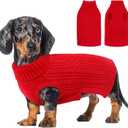 AOFITEE Small Christmas Dog Sweater, Dog Sweaters for Small Dogs Girl Boy, Warm Sweater for Dogs, Pet Sweater with Harness Hole for Fall Winter, Stretchy Pullover for Yorki, Chihuahua, Maltipoo, Red S