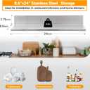 Stainless Steel Wall Shelf 8.6"x24" 60LB, 2 Packs L-Shaped Commercial Wall Mount Floating Shelving for Kitchen, Restaurant, Home