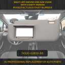 Dasbecan Gray Left Driver Side Sun Visor with Vanity Mirror Compatible with Toyota Corolla 2014 2015 2016 2017 2018 Replaces# 74320-02B50-B0