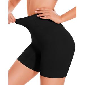 BESTENA Shapewear Shorts, Mid-Waist Body Shaper Short, Womens Shapewear Tummy Control, Seamless Shapewear for Under Dresses (Large, 1x-black)