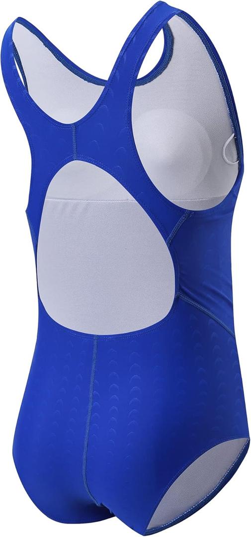 JE Sterguard Girls' Swimwear Swimsuit Kids Bathing Suit One Piece Suits Swim for 4-16 (12 Years, Blue)
