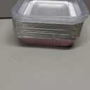 20 Pack Pink 8x8 Inch Disposable Aluminum Foil Pans | Clear Plastic Lids, Square Cake Pans, Baking, Meal Prep & Storage, Heating & Cooking
