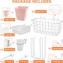 Pegboard Basket Organizers, Peg Board Large Baskets Hooks Bins Cups Tool Organizer 42 Pack Set, Wall Storage Display Hanging Accessories for Craft Office Stadio Shed Garage Organization (White & Pink)