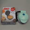 Dash Mini Waffle Maker- Compact Electric Iron for Creative Homemade Treats - Nonstick Surface - Easy-to-Clean - Perfect for Kids & Families - Aqua