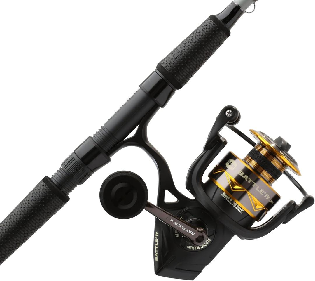 PENN 7' Battle IV LE Spinning Reel and Fishing Rod Combo Kit, 5000 Reel, CNC Gear Technology, Full Metal Body and Sideplate, HT-100 Drag System