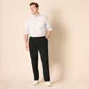 Amazon Essentials Men's Classic-Fit Wrinkle-Resistant Pleated Chino Pant (Available in Big & Tall) (Black)