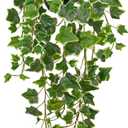 Hollyone Artificial Hanging Plants Potted 31.4" Fake Ivy Vine Faux Ivy Leaves Hanging Greenery Plant in Black Pot for Home Indoor Wall House Room Patio Shelf Office Decor