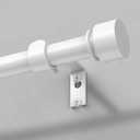 Modern White Curtain Rods for Windows 30 to 56 Inch, 1" Diameter Adjustable Heavy Duty Window Curtain Pole with Matte White End Cap Finials, Decorative Drapery Rods for Living Room, Bedroom