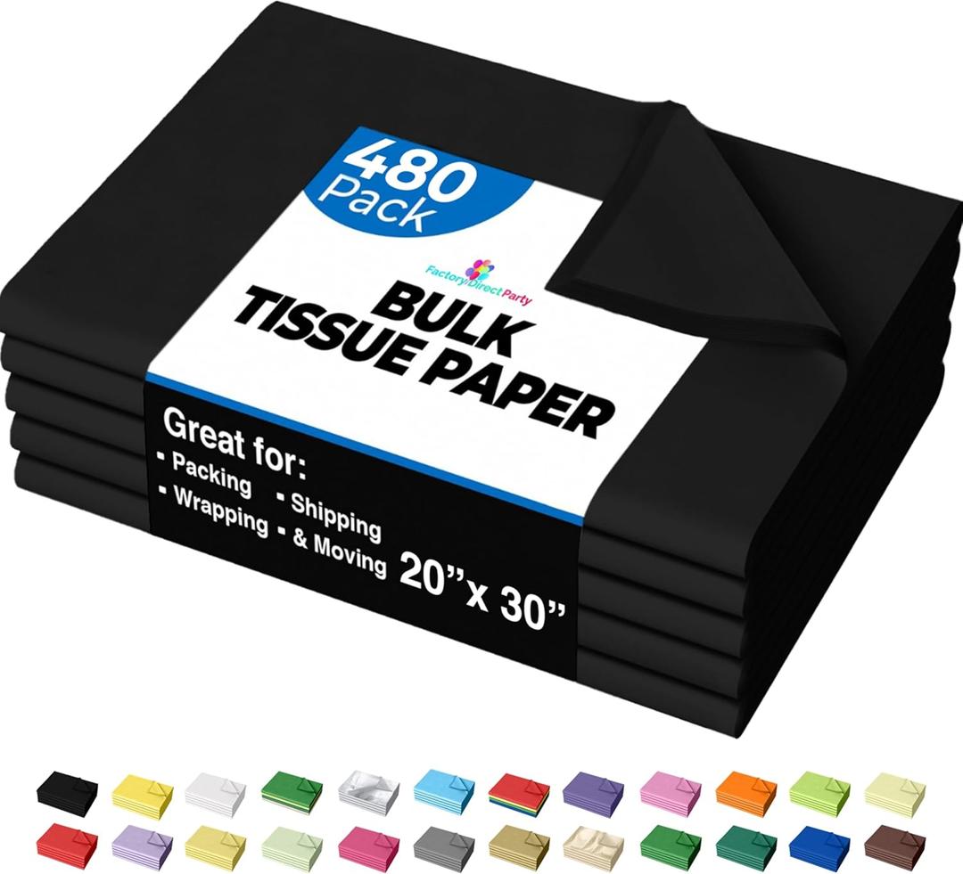 480 Sheets Bulk Lime Green Tissue Paper - 20" x 30" Packing Paper Sheets for Moving - 10lb Wrapping Paper - Newsprint Paper for Packing, Gift Wrapping, Moving Supplies & Protecting Items Crown Display