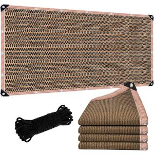 90% Shade Cloth Sun Shade Fabric Privacy Screen Shade Cover for Patio Garden Pergola Shade Cover Canopy with Gromments, 6 x 8 FT, Mocha