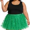 Plus Size 4-Layer Tutu Skirt with Lining, Adult Extra Large Tutu, Elastic Soft Tulle Skirt for Halloween Christmas Costume