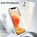 for iPhone 12 Case, Cute Floral Flower Pattern Print Design Soft TPU Full Camera Lens Anti-Drop Anti-Scratch Shockproof Protective Slim Phone Cover for Women Girls - White