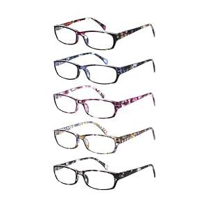 NORPERWIS 5 Pack Ladies Reading Glasses for Women Blue Light Blocking Spring Hinge Fashion Eyeglasses Readers for Women (Mix Color, 1.50)