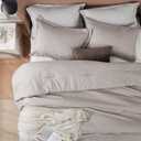 Bedsure King Size Comforter Set - Taupe Soft Bedding for All Seasons, Cationic Dyed Bed Set, 3 Pieces, 1 King Size Comforter (104"x90") and 2 Pillow Shams (20"x36"+2")