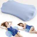 Lower Back Pain Relief Pillow for Sleeping Memory Foam Lumbar Support Pillow for Side Back Sleepers - Ergonomic Waist Cushion - Back Pain Relief Wedge Cushion for Bed, Car, Sofa,Seat Belts