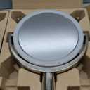 SuperGlow 9" Round Shaped Dual-sided Lighted Makeup Mirror, 1X/5X Magnifying Vanity Mirror, Brightness 1000Lux, 360 Degree Rotating Adjustable Brightness Mirror, Brushed Nickel Finish