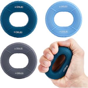 Hand Grip Strengthener, Grip Strength Trainer, Fingers Exerciser - Silicone Rings for Muscle Training Sports Rock Climbing Finger Rehabilitation Training,Hand & Wrist Muscles Trainer Stress Relief,5 Resistance Levels