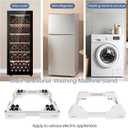 Adjustable Appliance Rollers Heavy Duty, Mobile Mini Fridge Stand Washer and Dryer Stand with 16 Hidden Silent Locking Wheels, Anti Vibration Washing Machine Pedestal Multi-Functional Base for Dryer