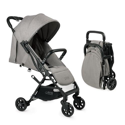 Lightweight Travel Stroller for Baby & Toddlers - Easy Fold & Compact Stroller with Canopy, Storage Basket, Multi-Position Recline & Convenient One-Hand Fold (Grey)