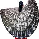 D.Q.Z Birds Wings Costume for Adults Women Dress Up Cape & Feather Headband Eagle Owl Masquerade Halloween Party Favors (Grey) (Gray)