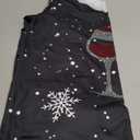 UNIQUEONE Women Dress Shirt Christmas Long Sleeve Tops Red Wine Glass Christmas Shirts V Neck Xmas Santa Hat Graphic M