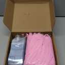 Marspark 100 Set Name Tag Lanyards with ID Holder Clear ID Name Badges Cruise Lanyards Bulk Clip Waterproof Plastic Card Holders for Adults Kids Business School Office Supplies (Pink)