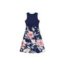 IFFEI Mommy and Me Dresses Matching Outfits Floral Printed Sleeveless Tank Maxi Dress for Mother and Daughter Blue-Pink 2 Years M