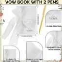 Engrowtic 2 Set 3.9 x 5.9 Inches Wedding Vow Cards with Ribbon and Pens His and Hers Vow Books Paper Notebook for Wedding Keepsake Essentials Elegant Bridal Shower Ceremony Gift(Classic)