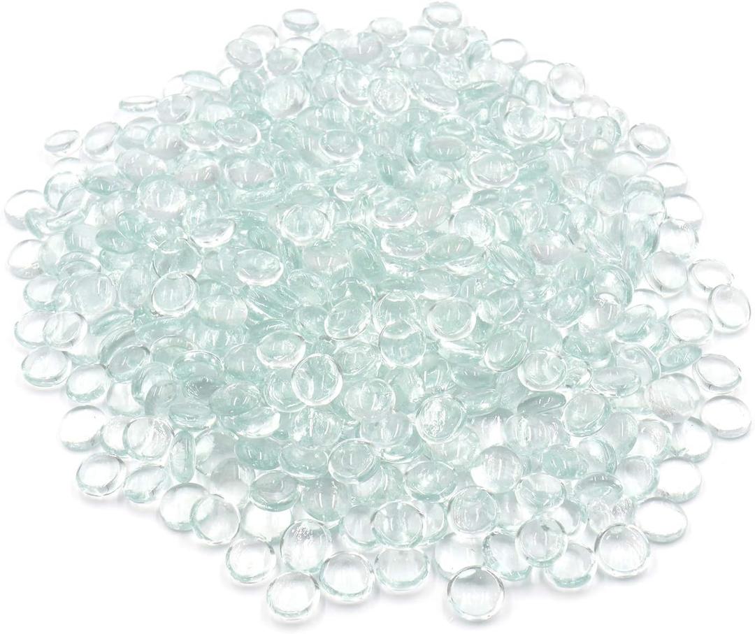 Flat Glass Marbles for Vases - 5 LB Clear Decorative Stone Beads for Vases, Crafts, Colored Rocks Table Scatter, Aquarium and Fish Tank Pebbles, Party Centerpieces, Gem Dcor, Mosaics Floral Displays