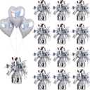 Aluminum Foil Balloon Weights for Parties (12 pcs) - 0.31lb (140g) Each - Premium Balloon Anchors for Birthday, Wedding, Dinner, Indoor & Outdoor Decorations(Silver 12pcs)
