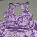 ShawGobow Satin Formal Dress,V Neck Backless Long Prom Dresses for Women,Sexy Elegant Wedding Guest Cocktail Outfit, Size M, Light Purple