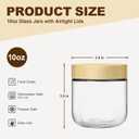 4 Pack 10oz Glass Jars with Bamboo Lids, Overnight Oats Containers with Airtight Lids, Storage Containers Wide Mouth Mason jars for Salad,Yogurt, Sugar, Snacks, Spices