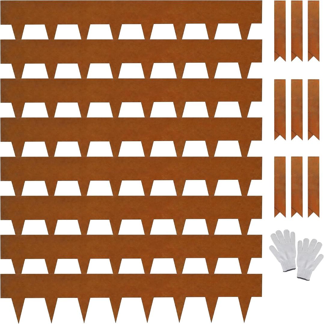 WORTH Garden Corten Steel Pre-Rusted Lawn Landscape Edging 8-Pack 6" x 40"