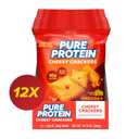 Pure Protein Cheesy Crackers, Cheddar, High Protein Snack, 10G Protein, 1.06 Oz (Pack of 12), BBD: 02/02/2027