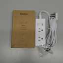 Cruise Essentials - Flat Plug Power Strip, Addtam 5 ft Ultra Flat Extension Cord with 6 Outlets Extender, No Surge Protector for Cruise Ship, Travel, Dorm, Home Office, ETL Listed (White)