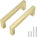 Goldenwarm 30 Pack 3-3/4 inch Brushed Gold Cabinet Handles Dresser Handles Brushed Brass Cabinet Pulls Gold Drawer Pulls Kitchen Hardware for Cabinets (3-3/4in(96mm) hole centers)