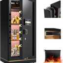 MLJ Large Security Safe - 8.1 Cu. Ft. Waterproof & Fireproof Home Safe with 2 Removable Shelves and Inner Cabinets for Storing Money, Medicines, Jewellery and Other Valuables (Keypad Lock)